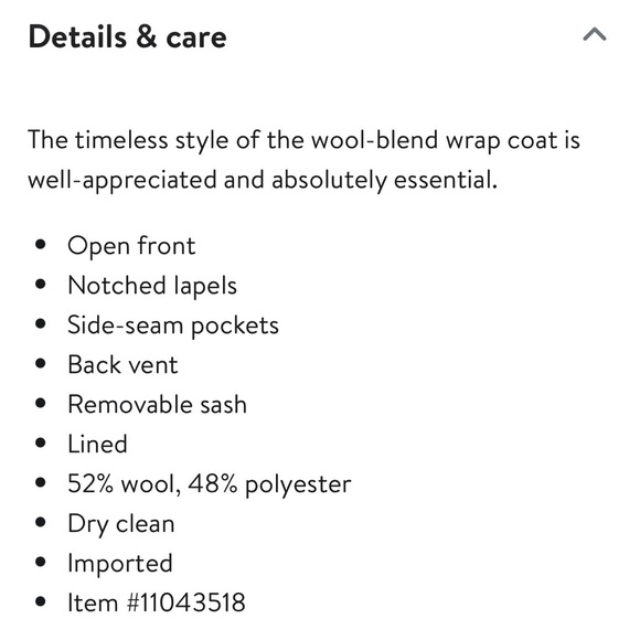 MANGO Wool Blend Belted Wrap Coat XXS Black NWOT - Picture 6 of 10